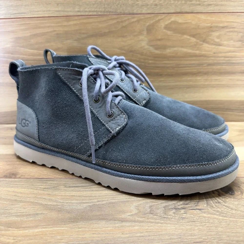 UGG Neumel Chukka Unlined Boot Mens 12 Gray Suede Desert Minimalist Casual